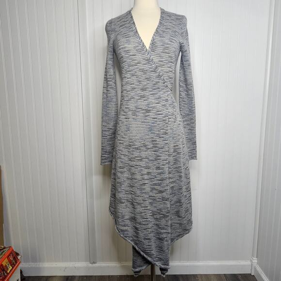 CALYPSO St. Barth Women's Gray Baby Alpaca Wrap Cardigan Size XS Longline Soft - Picture 14 of 14